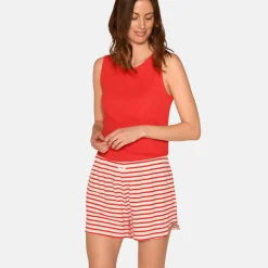 Kimmy bambus natshorts - Rød stribet