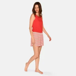 Kimmy bambus natshorts - Rød stribet