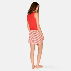 Kimmy bambus natshorts - Rød stribet