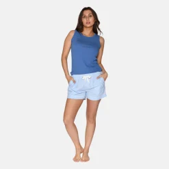 Lyseblå bambus natshorts