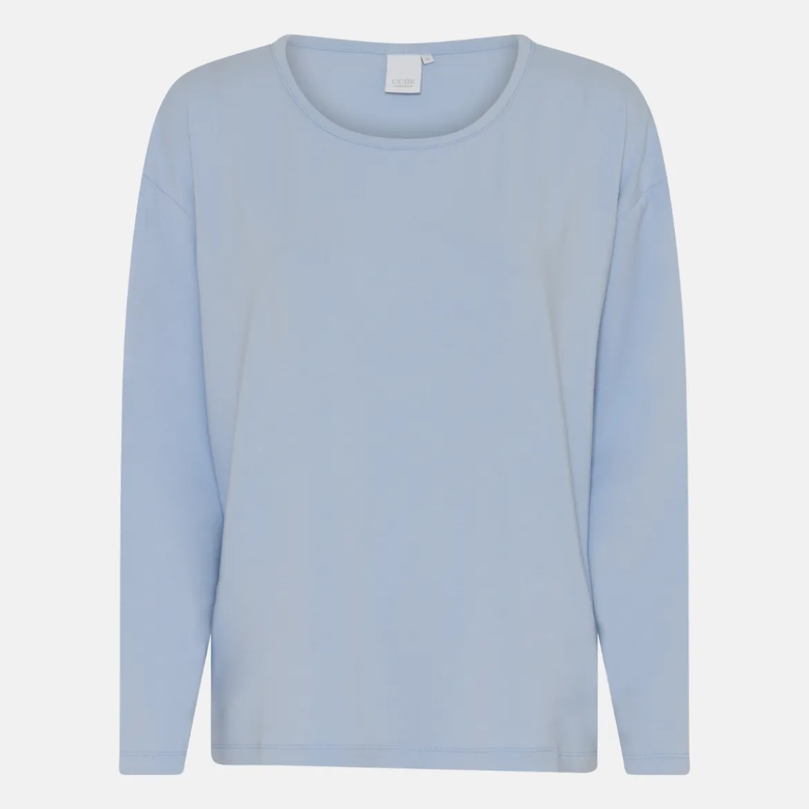 Lyseblå langærmet bambus T-shirt