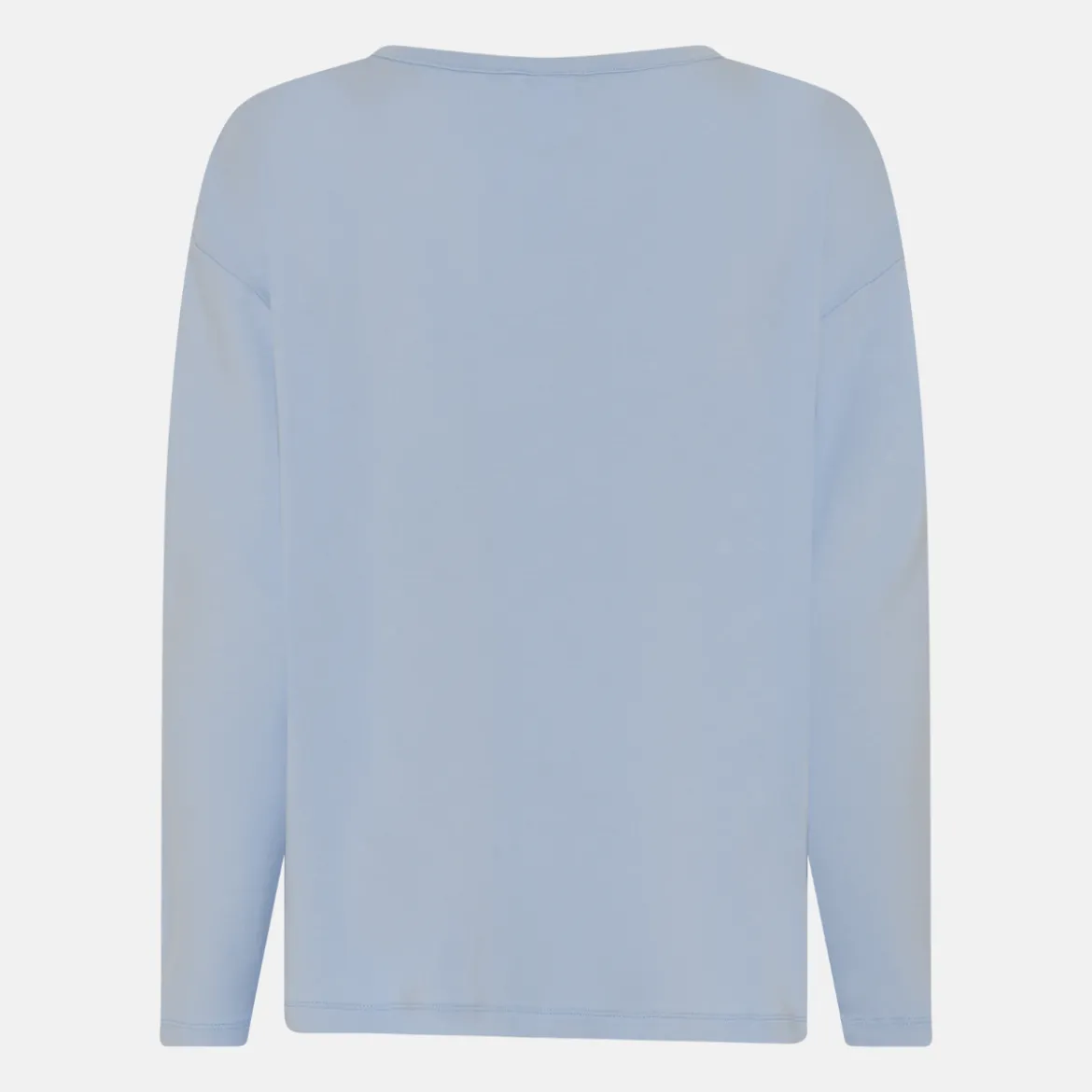 Lyseblå langærmet bambus T-shirt