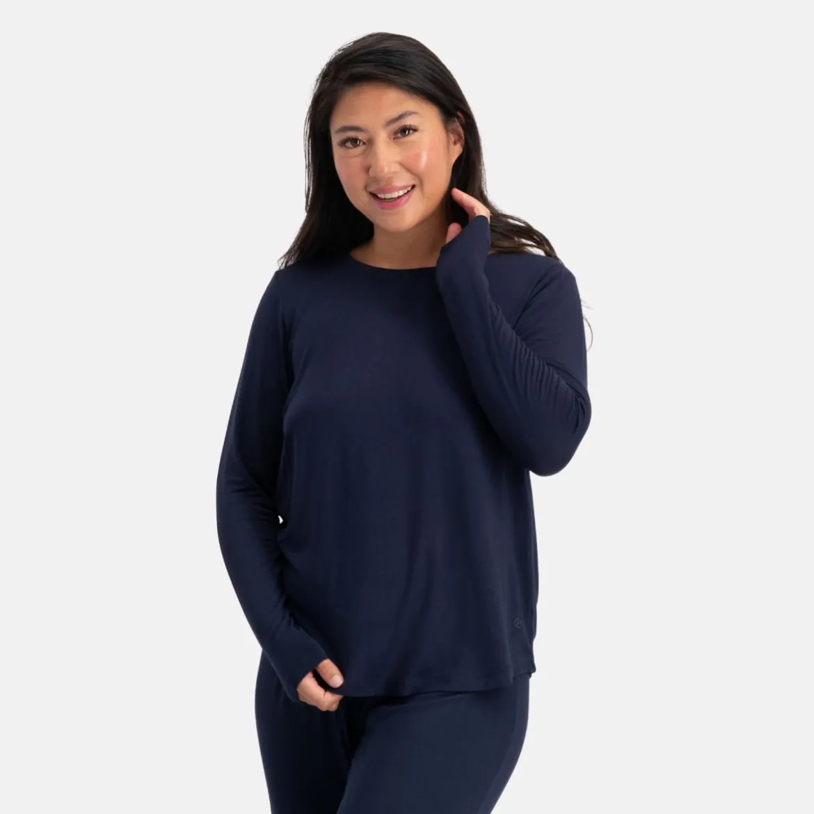 Nina Blå langærmet pyjamassæt