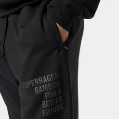 Sort bambus hoodie joggingsæt med logo