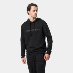 Sort bambus hoodie med logo