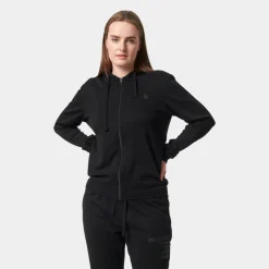 Sort bambus hoodie med lynlås