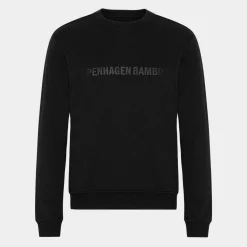 Sort bambus joggingsæt med logo