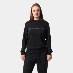 Sort bambus sweatshirt med logo