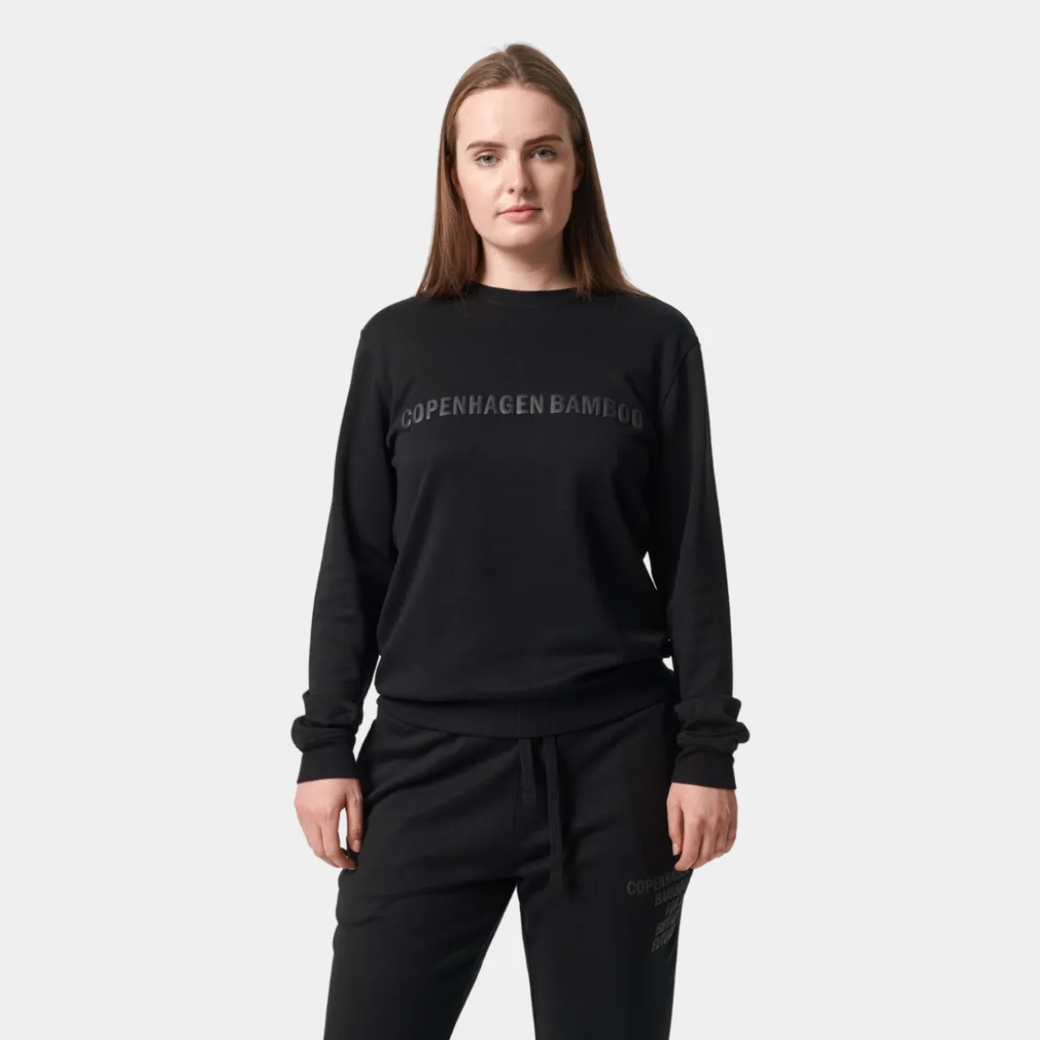 Sort bambus sweatshirt med logo