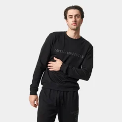 Sort bambus sweatshirt med logo