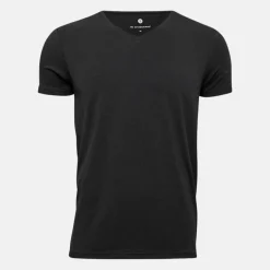 Sort bambus V-hals T-shirt