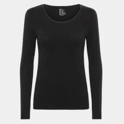 Sort langærmet bambus T-shirt