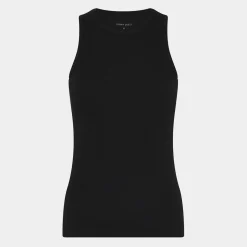 Sort rib bambus Tank Top