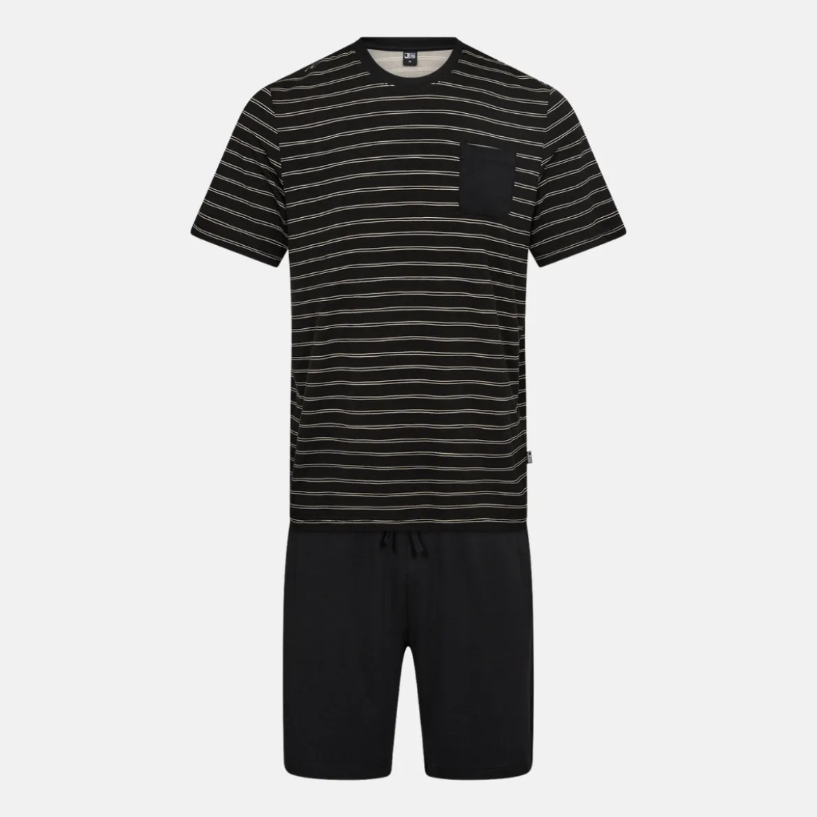 Stribet bambus pyjamas shortssæt
