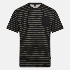 Stribet bambus pyjamas shortssæt