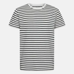 Stribet bambus T-shirt