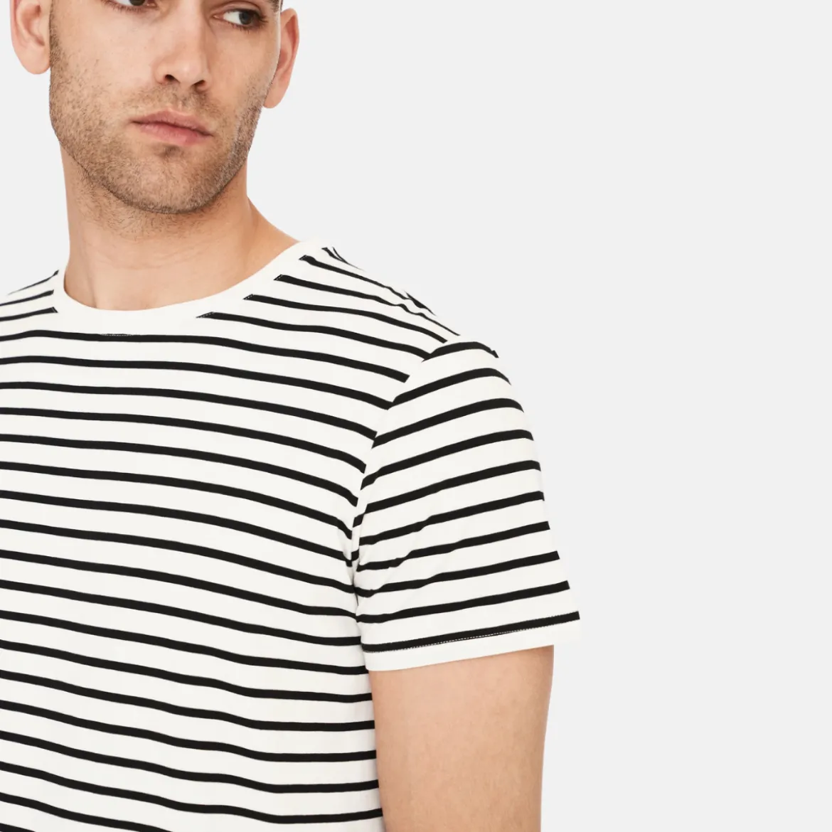 Stribet bambus T-shirt