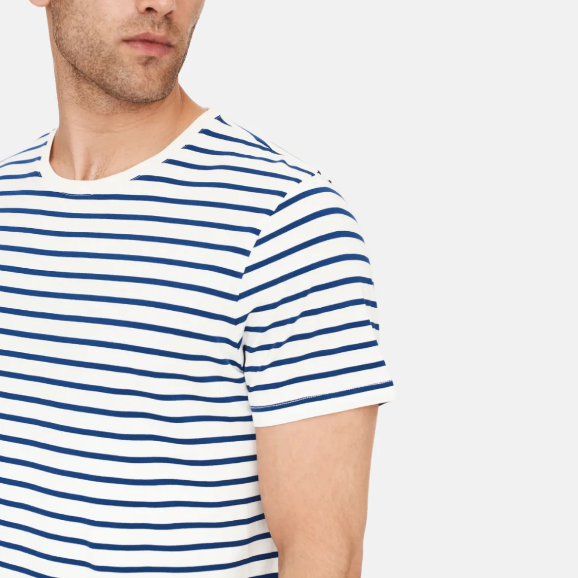 Stribet bambus T-shirt