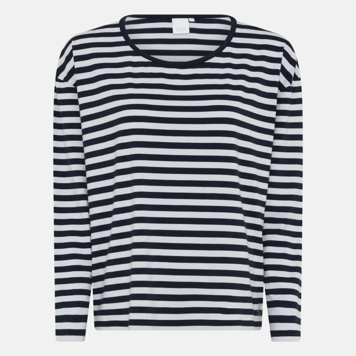 Stribet langærmet bambus T-shirt