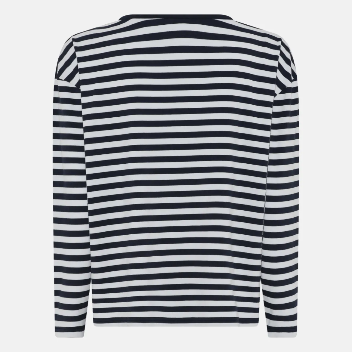 Stribet langærmet bambus T-shirt